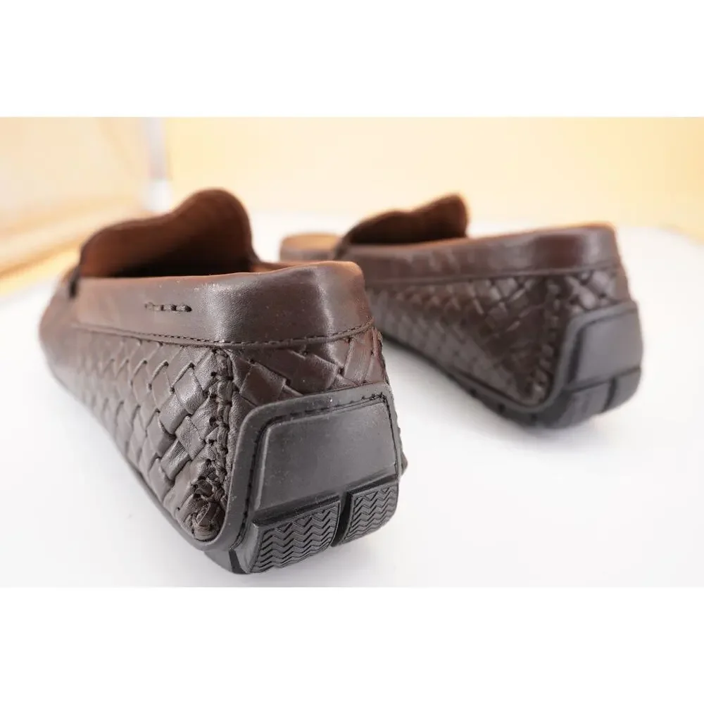 To Boot New York Bahama Dark Brown Leather Woven Men's loafers Size 9 Driver